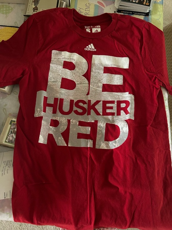 adidas Tops - Adidas Be Husker Red" Graphic T-Shirt - Red Nebraska Cornhuskers